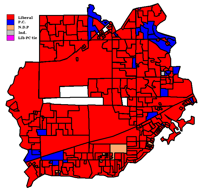Canadian Election Atlas Provincial poll maps (Ontario)