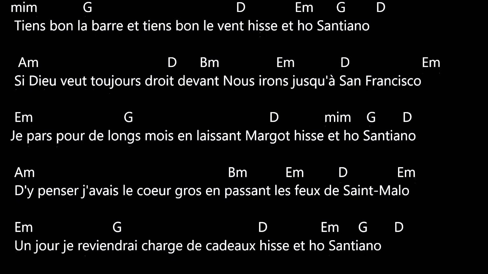 Hugues Aufray Santiano Paroles Chen Gai France :): santiano paroles