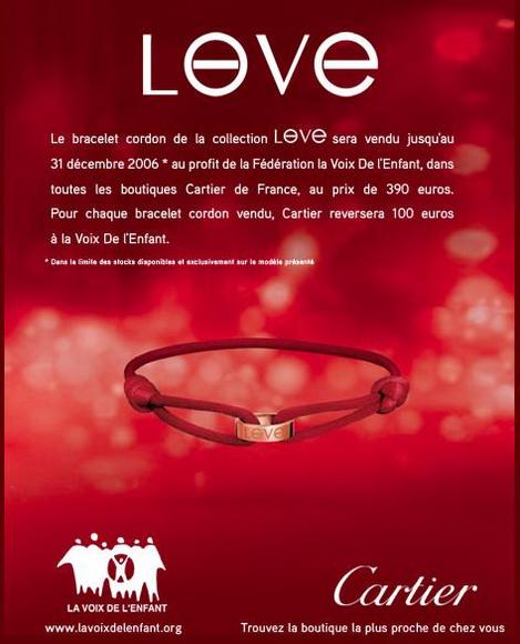 bracelet love charity cartier prix