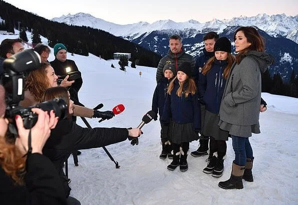 Prince Christian, Princess Isabella, Prince Vincent and Princess Josephine in Verbier