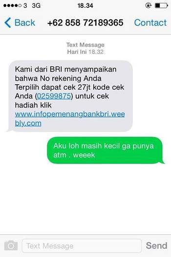 Balasan Kocak SMS Penipuan Balasan Kocak SMS Penipuan