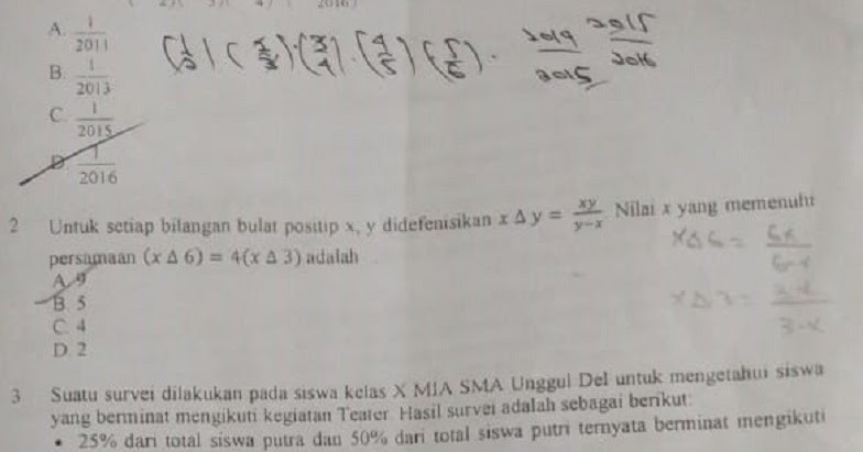 40 Soal Dan Pembahasan Seleksi Akademik Masuk Sma Unggul Del Laguboti 2018 Matematika Smp Hots Defantri Com