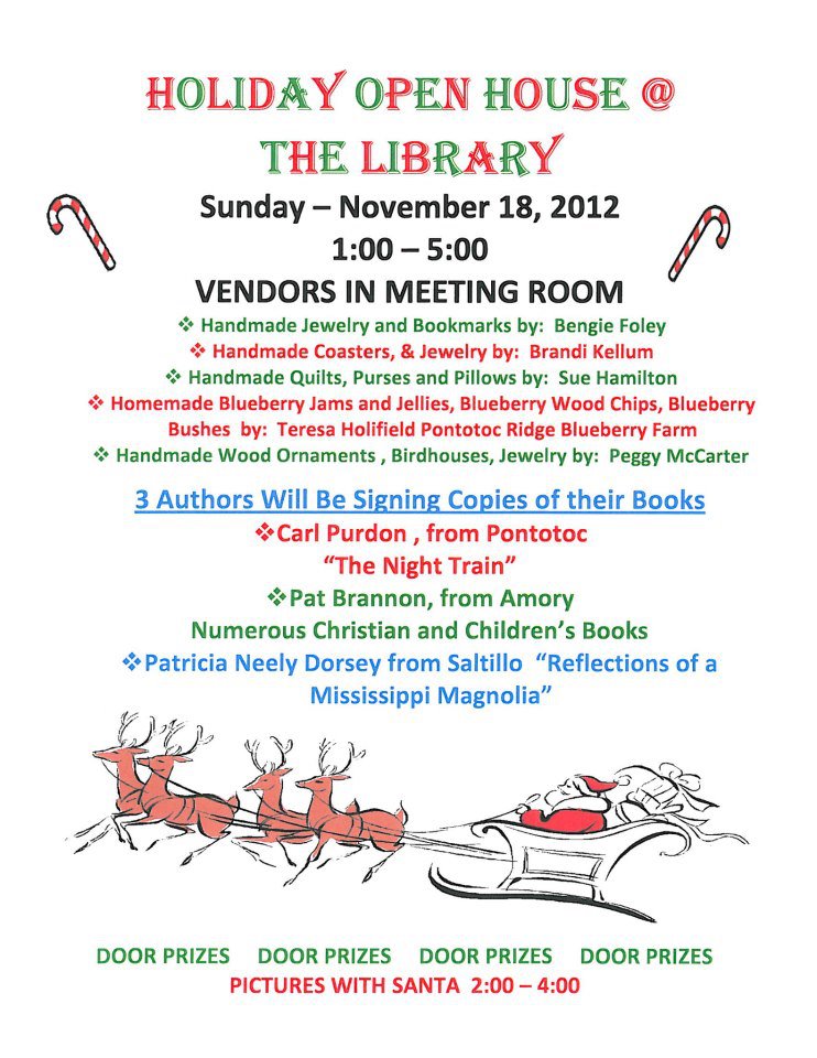 Reflections of a *Mississippi Magnolia* Pontotoc County Library Holiday Open House Book signing