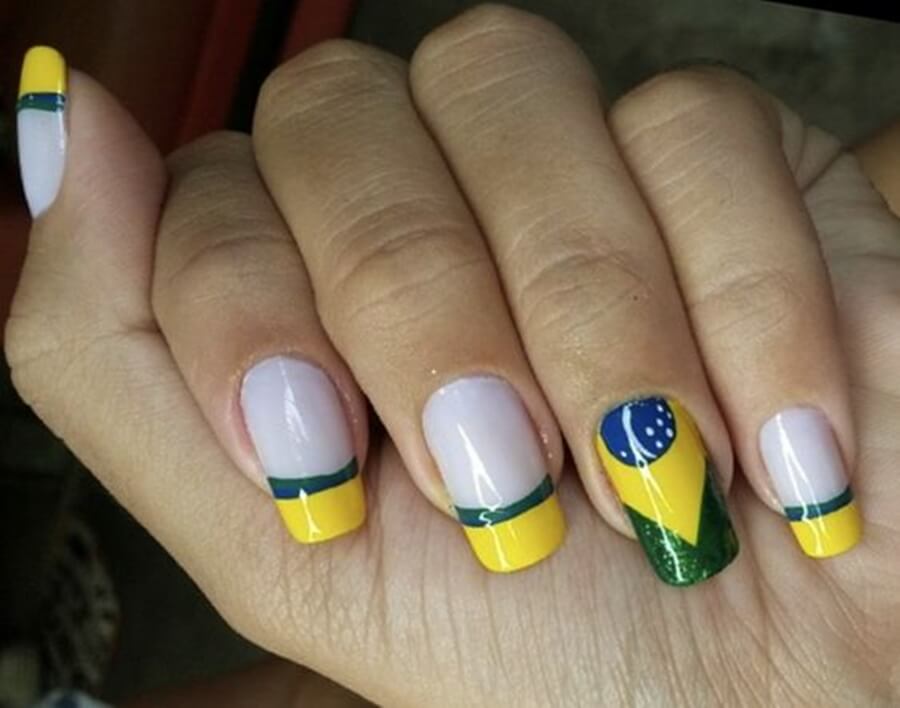 unhas para torcer pelo brasil na copa do mundo