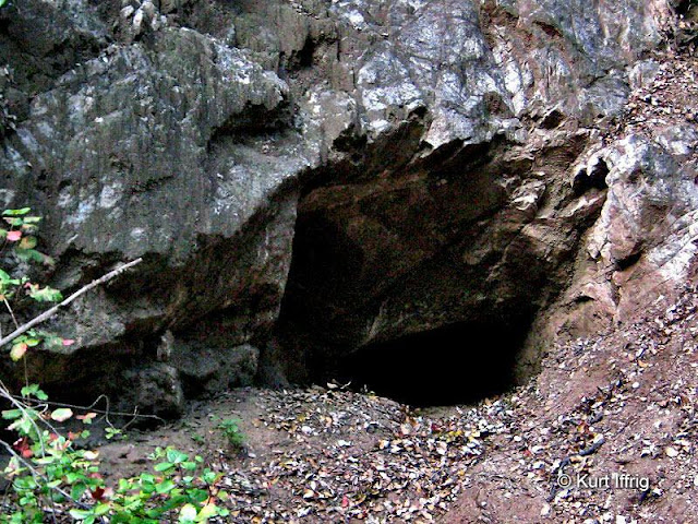 Las Flores Canyon's Twadell Mine involves a long belly crawl to reach the inside.