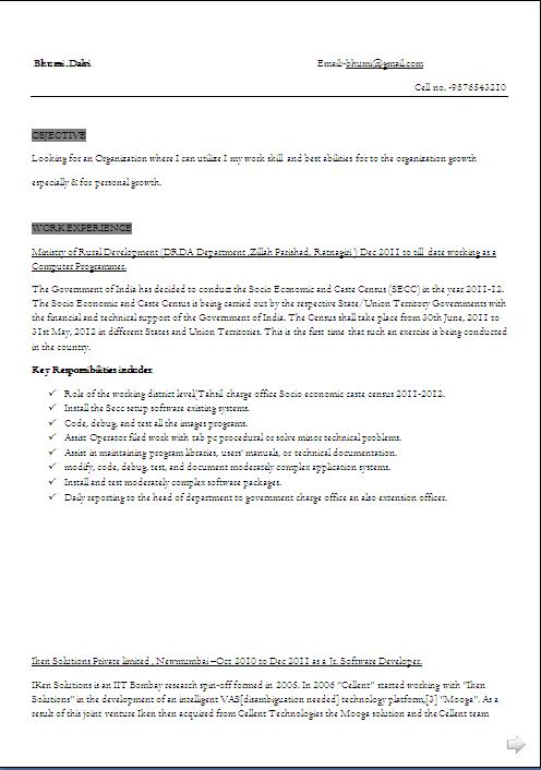 format resume for job free download