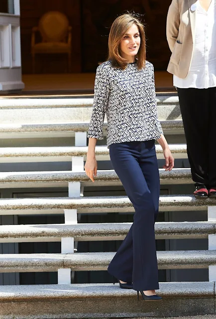 Queen Letizia and King Felipe attended an audiences with the Board of the Foundation Spanish Committee of United World Colleges