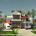 4 BHK Kerala style mixed roof home plan