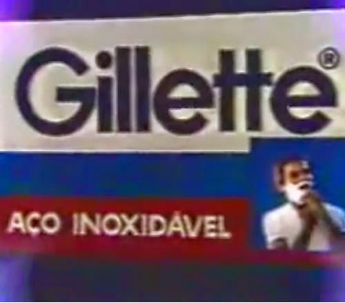 Propaganda de 1980 com o ator Marco José apresentando as lâminas de barbear inoxidáveis da Gillette.