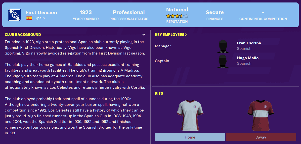 Celta Vigo (Spanish La Liga) FM20 Celta Vigo (Spanish La Liga) FM20