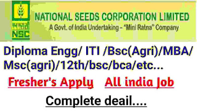 India Seeds Department Recruitment 2019