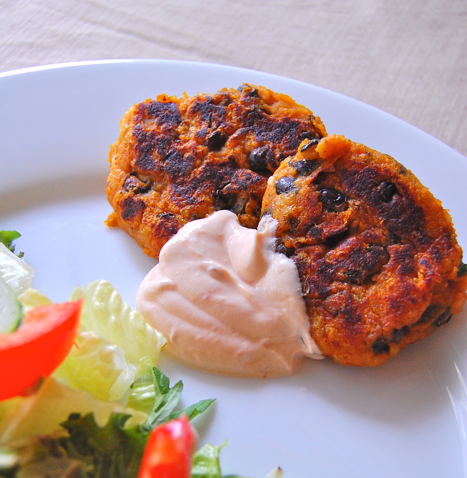 La Petite Maison Verte Sweet Potato Black Bean Patties