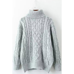 Maykool Grey Cable Knitted Pullover Sweater