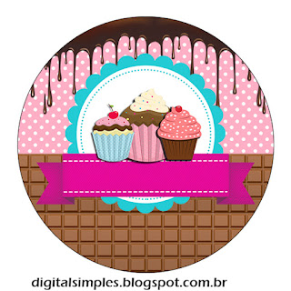 Girls Cooking Cupcakes, Toppers or Free Printable Candy Bar Labels.