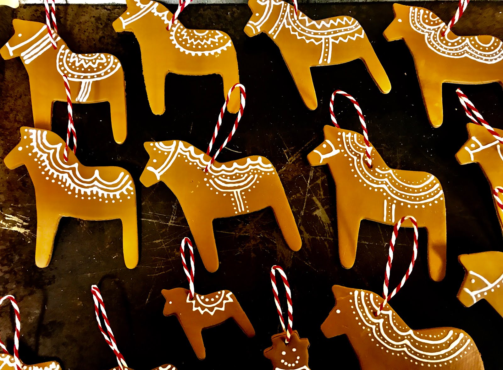 Swedish Dala horse ornaments