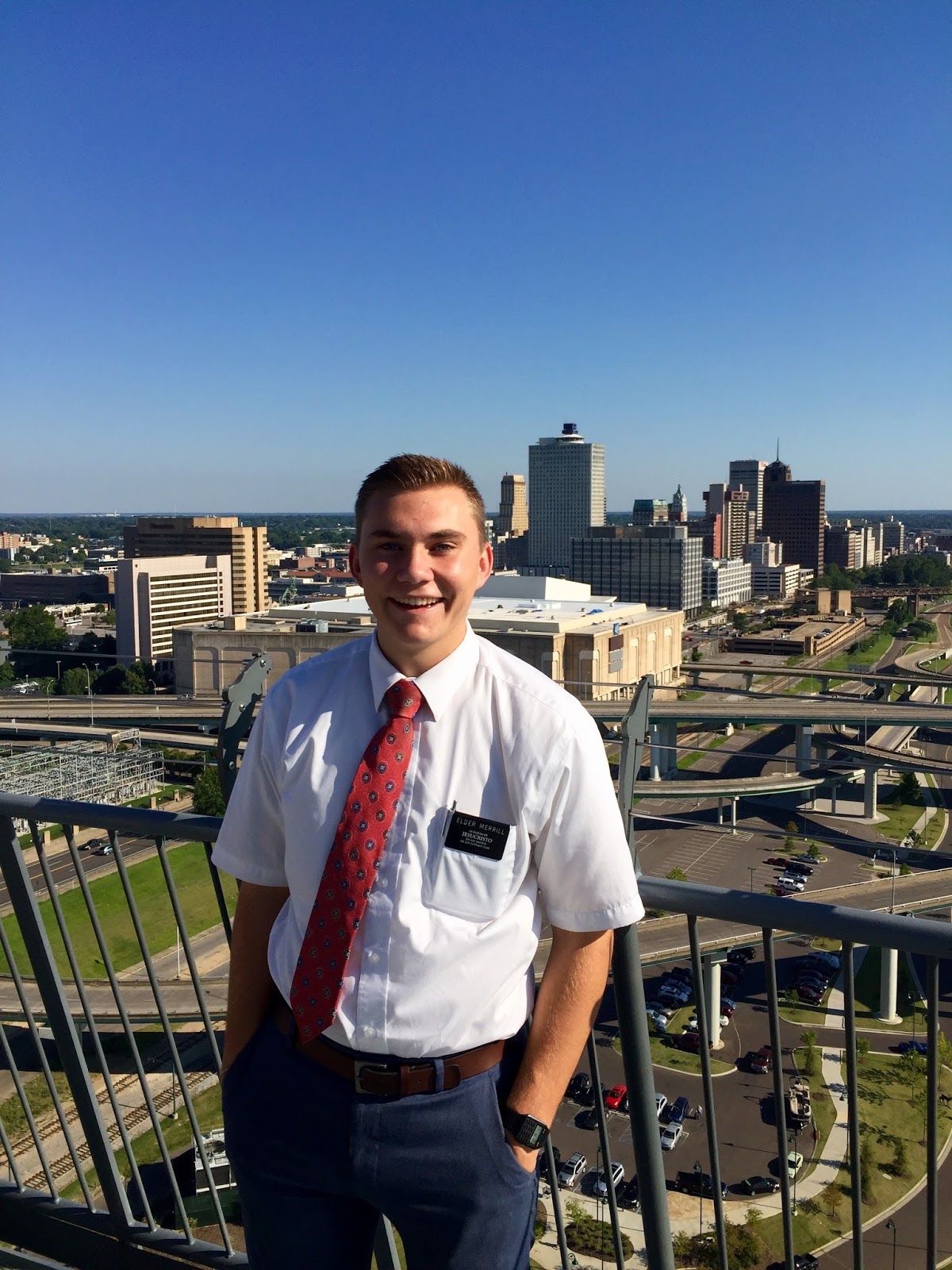 Elder Marriner Kaden Merrill Missionaries at the Memphis Pyramid