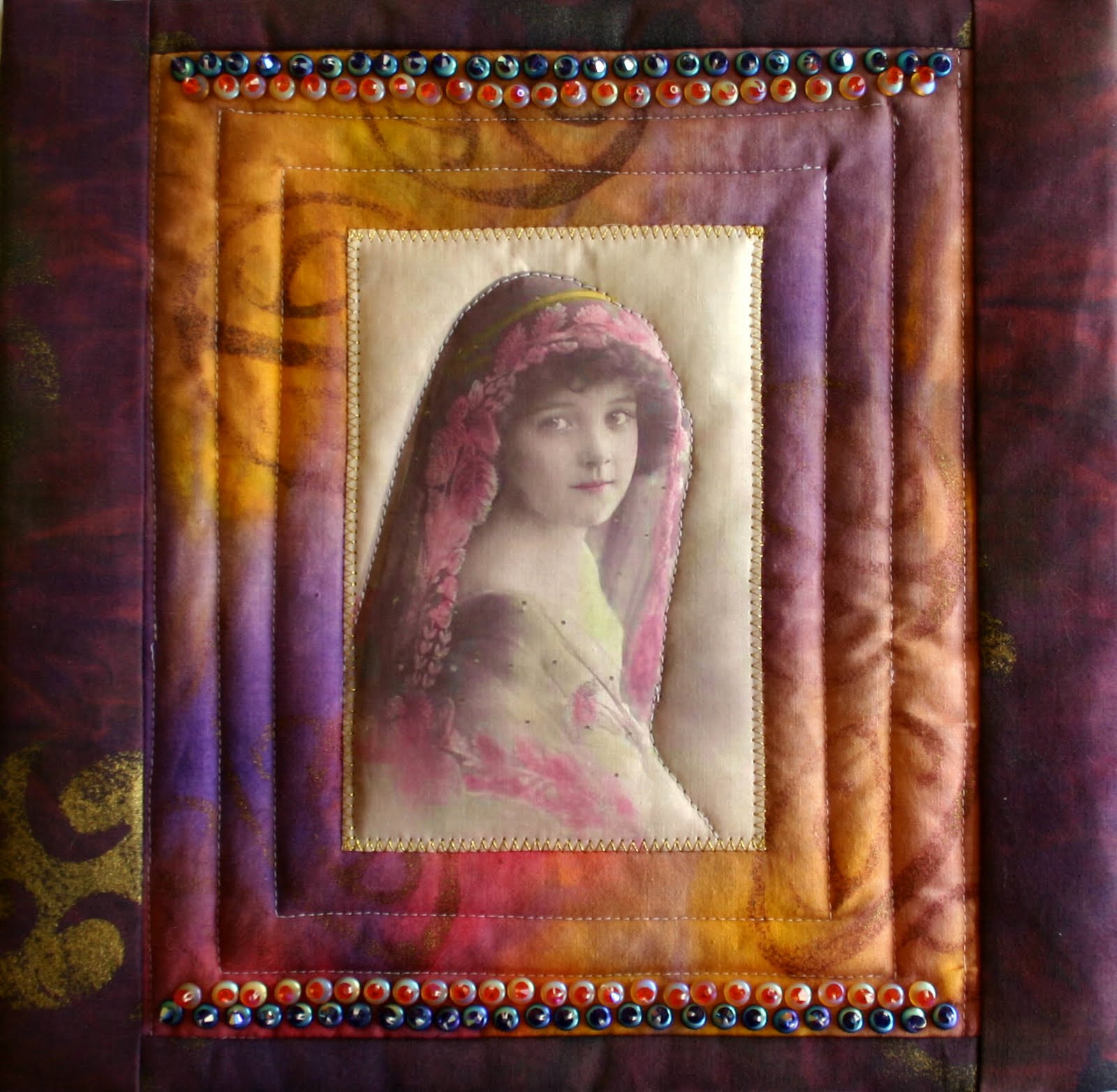 KnitYoga Bead Embroidery and Art Quilt