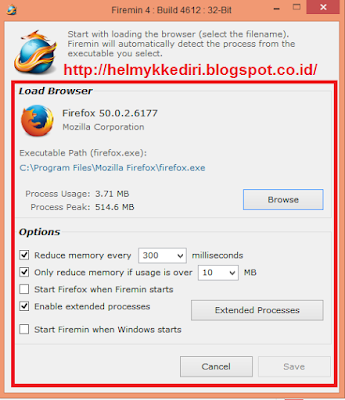 Firemin Software untuk Meringankan Firefox