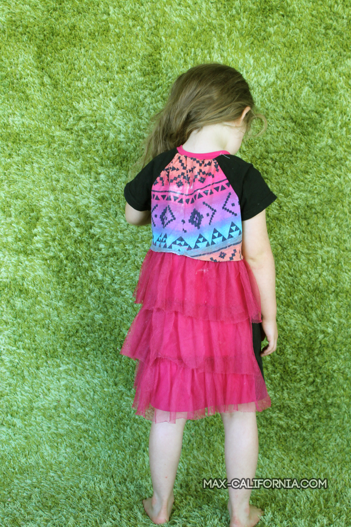 Tutorial: Party in the Back ruffle dress - a super easy way to make a simple dress look a little fancier (use t-shirts for a rad upcycle!) • www.max-california.com