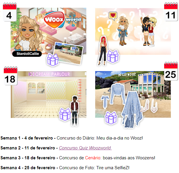 Truques Stardoll Hoje ♥: Concurso 1 - Quiz