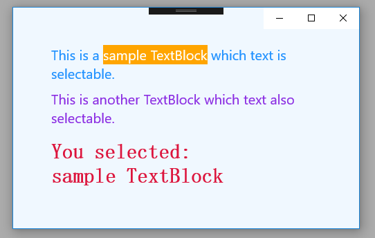 uwp selected text color
