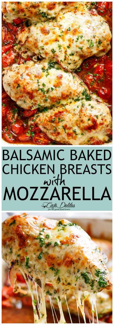 Easy Balsamic Baked Chicken Breast With Mozzarella Cheese - Recipe Easy