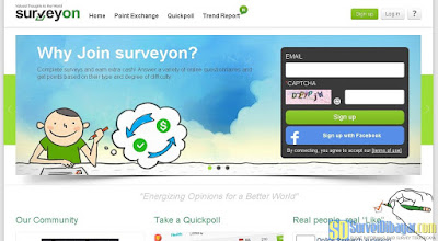 Halaman depan situs paid survey SurveyOn | SurveiDibayar.com