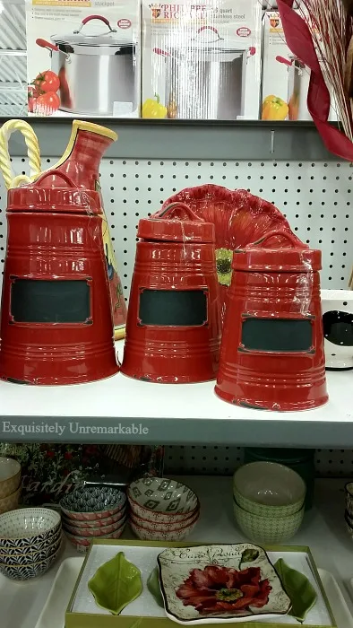 Red Chalk Label Kitchen Canisters