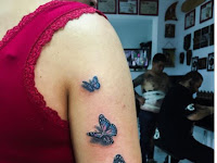 Black Semicolon Butterfly Tattoo On Wrist
