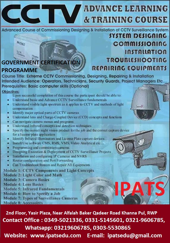 Govt Diplomas Campus based and Competency Based CCTV CAMERAS AND