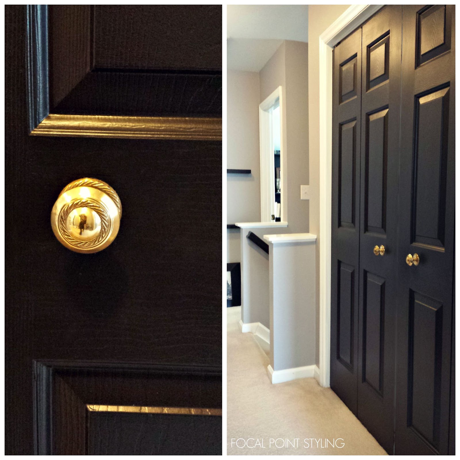 Focal Point Styling How To Paint Interior Doors Black Update For The Laundry Closet Doors They Originally Had Plain Painted Wood S I Replaced With A Antique Pair Picked Up On Our Trip To Atlanta Earlier