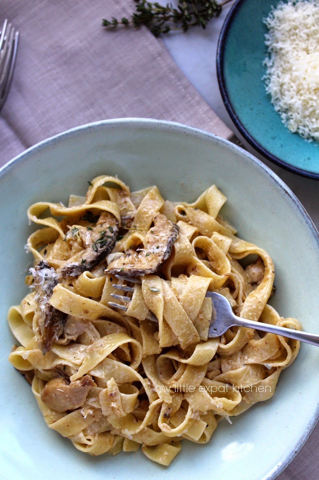 My Little Expat Kitchen: Fettuccine with fresh porcini mushrooms and