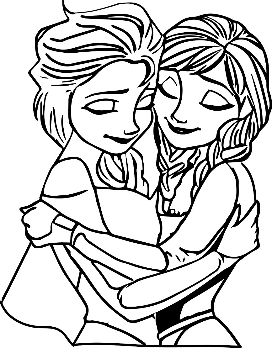 Sketsa Gambar Mewarnai Frozen Elsa dan Anna Terbaru gambarcoloring jpg (867x1110)