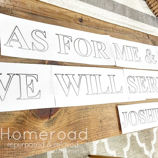 Rustic sign lettering for a bible verse sign