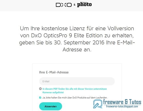 Offre promotionnelle : DxO Optics Pro 9 Elite à nouveau gratuit ! 
