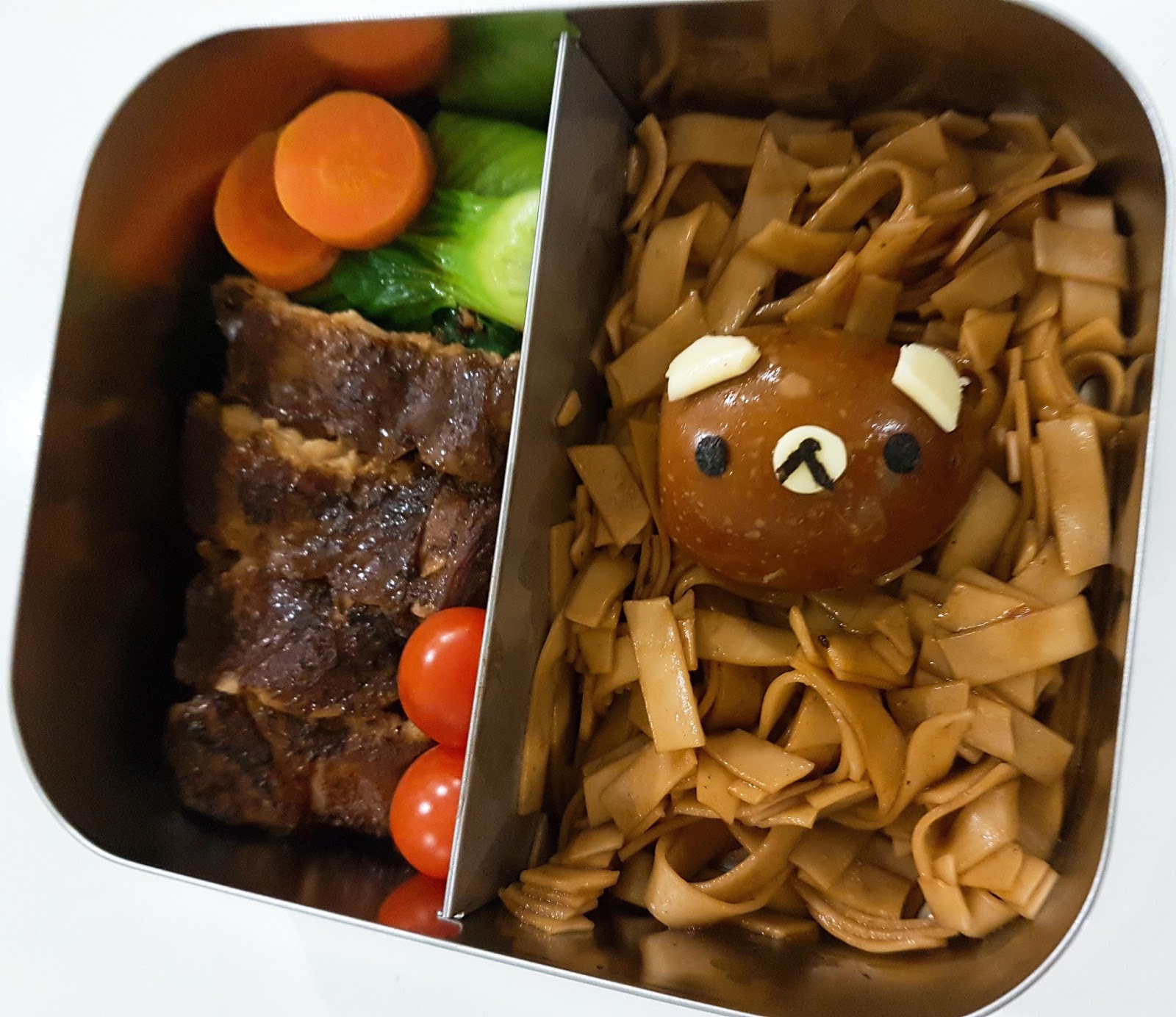 Bento 196 Rilakkuma Soy Sauce Chicken noodles Bento for Love