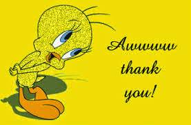 Tweety Bird saying Aww thank you!