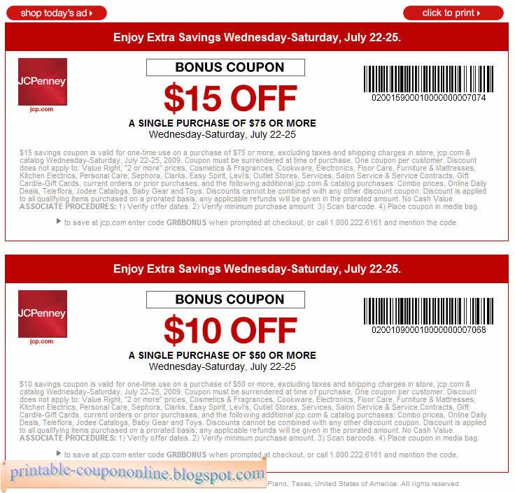 Printable Coupons 2021 JcPenney Coupons