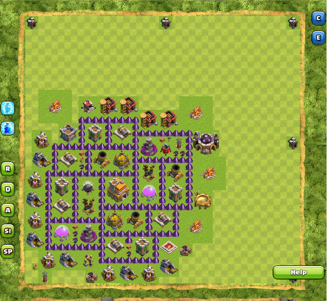 Th 7 hybrid base clash of clans.