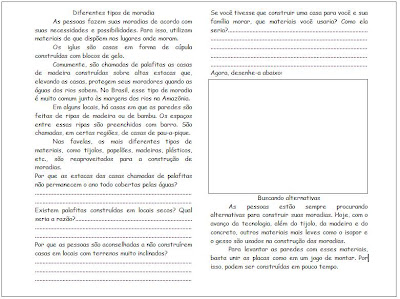 moradia - A História das Moradias - Atividades e Modelos de Casas