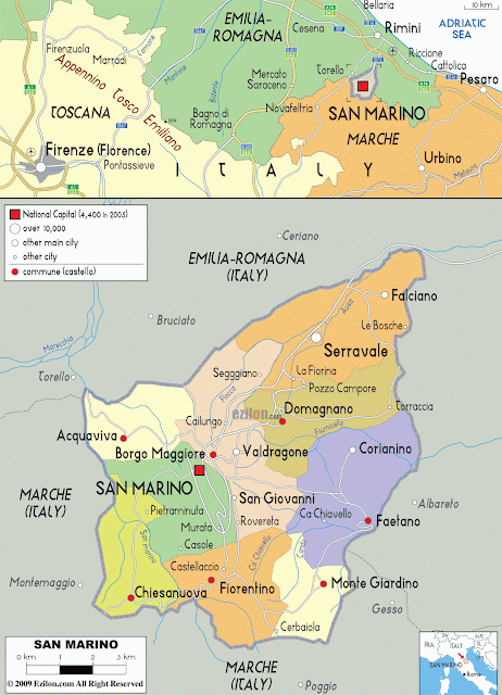 Mapa político de San Marino