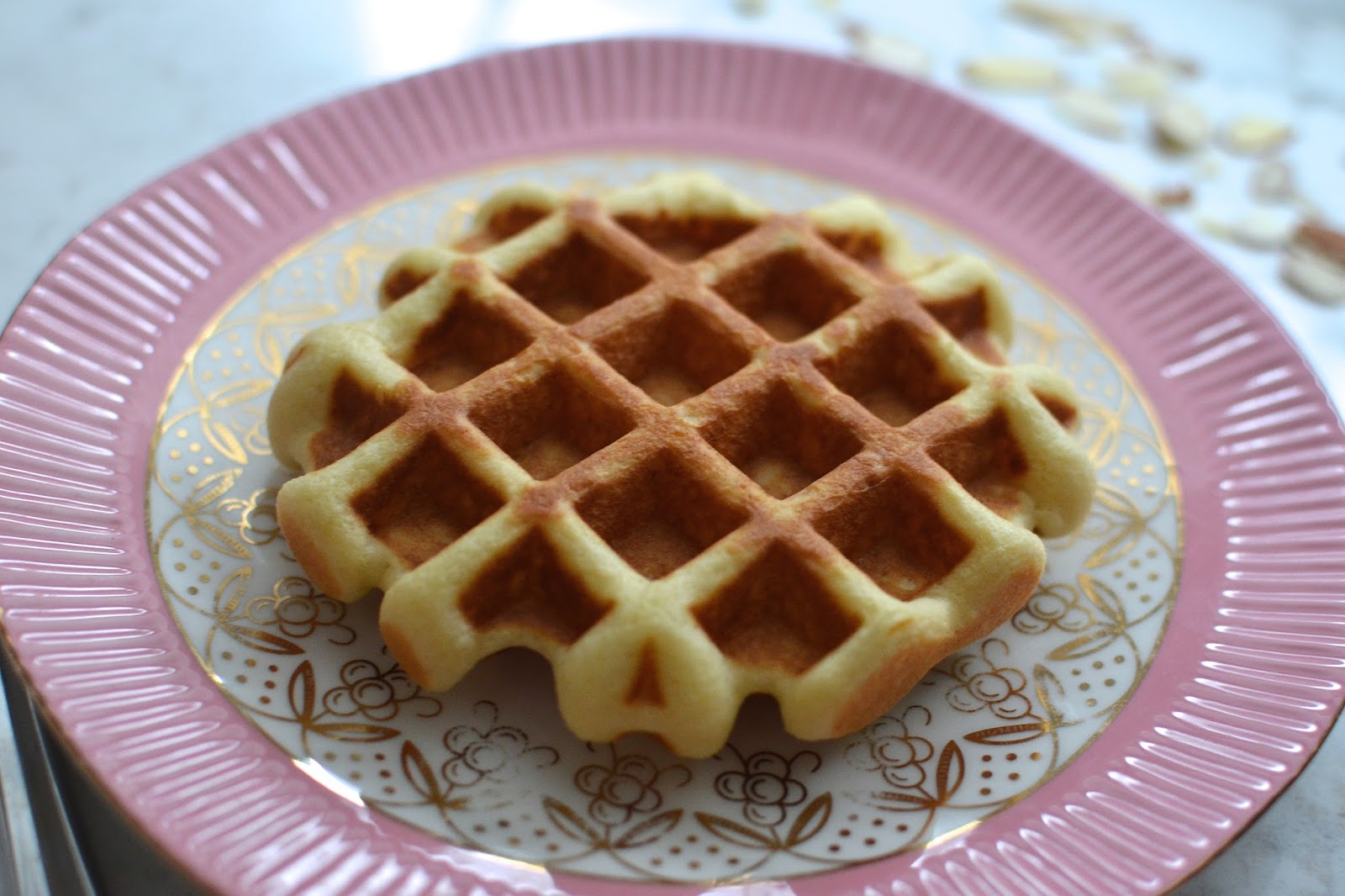 Playing with Flour Almond paste waffles