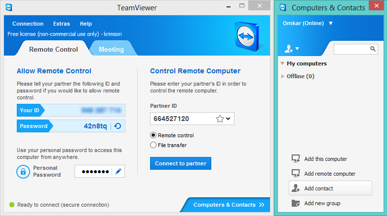 add computer to teamviewer account