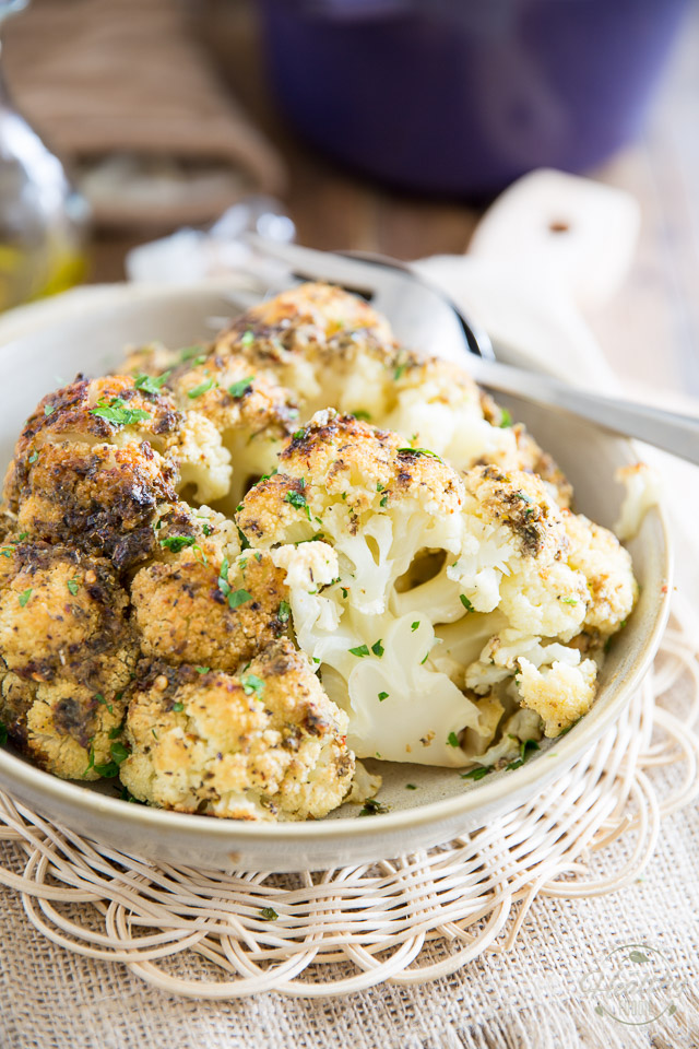 OVEN BAKED WHOLE ROASTED CAULIFLOWER Yumm Cooking