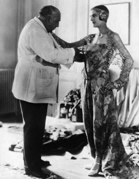 Paul Poiret and model, showing his "Oriental" influenced fashion