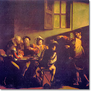 Caravaggio's 'The Calling of Saint Matthew' highlighting the dramatic use of light to emphasize a pivotal moment