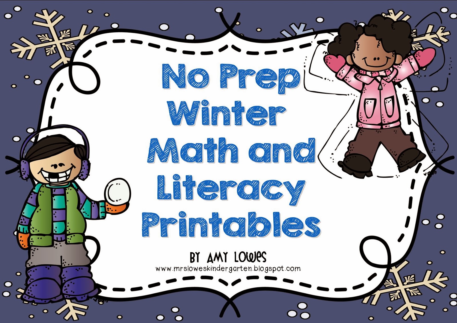 No Prep Winter Math and Literacy Printables