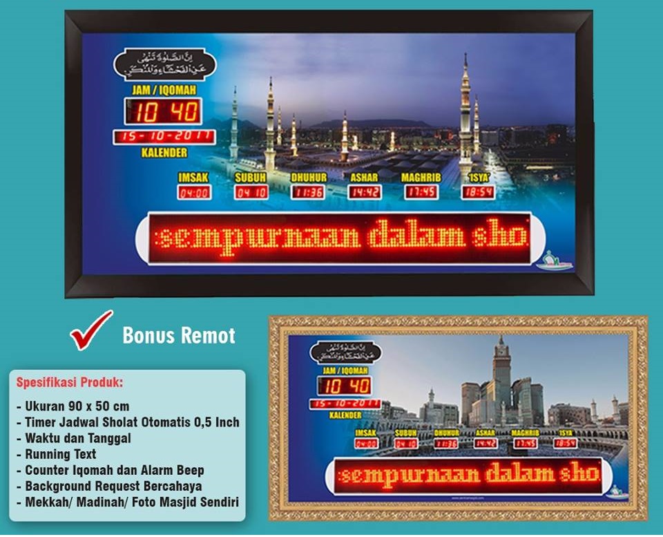 Toko Jam Jadwal Sholat Digital Masjid Di Tangerang TELEPON DAN ALAMAT