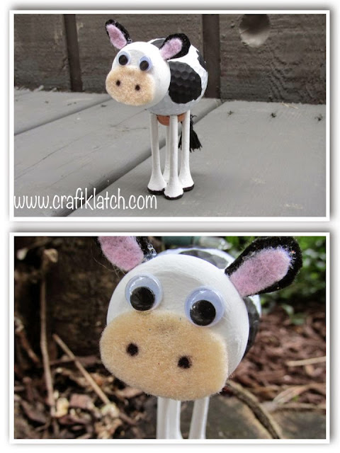 cow, cow craft, craft, crafts, crafting, craft ideas, recycle, recycling, golf ball, golf balls, handmade, homemade, diy, idea, ideas, kid craft, kids craft, crafts for kids