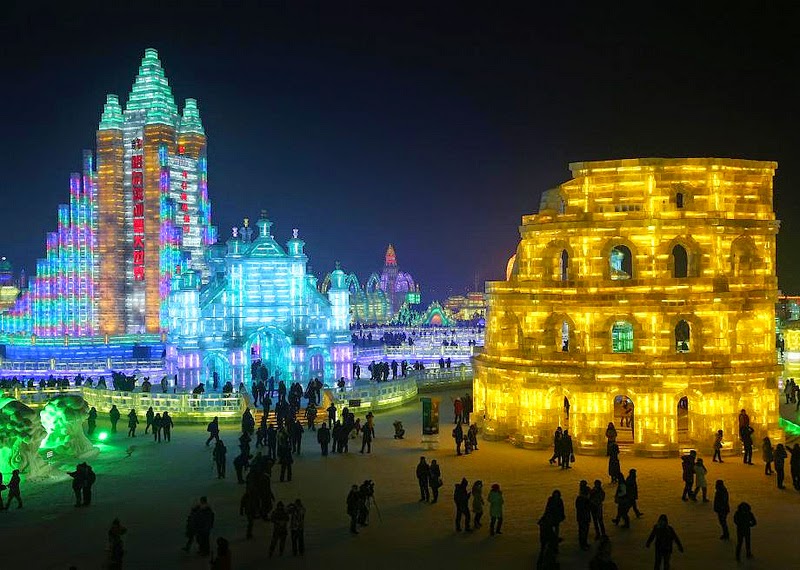 Festival de esculturas de hielo y nieve de Harbin, China